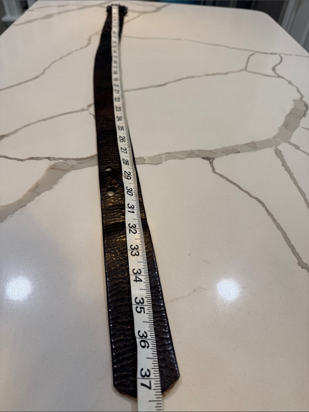 Lauren Ralph Lauren Distressed Dark Brown Leather Women's Belt small - Picture 10 of 12
